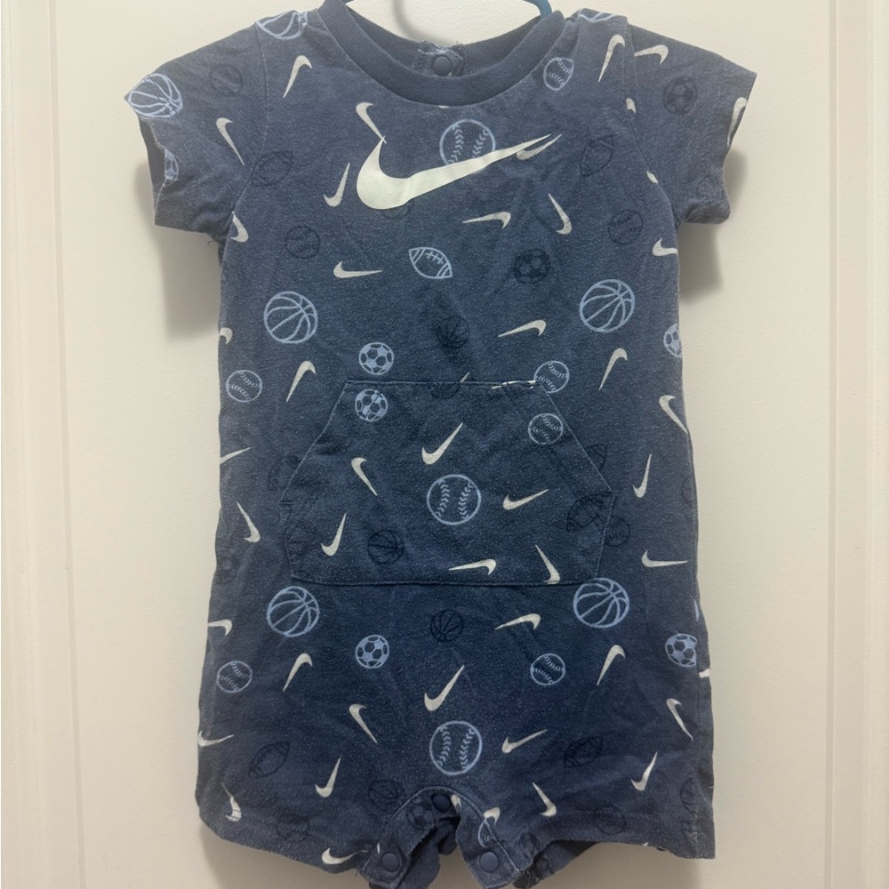 Nike Navy Sports Print Kids Bodysuit